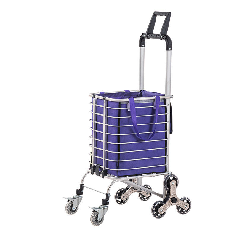 8 ƙafafun Nadawa Aluminum Alloy Siyayya Trolley Cart tare da Bag